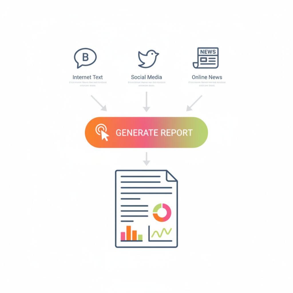 Modernste KI-Modelle bewerten hunderte von Meldungen nach Inhalten, Tonalität und Relevanz (© Erzeugt mit KI https://app.neuroflash.com)